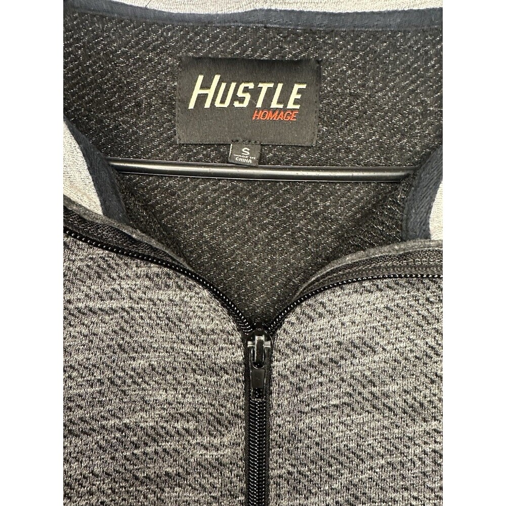 Homage Hustle Men's Full Zip Tech Fleece Performance Hoodie Gray Size Small - Picture 2 of 7